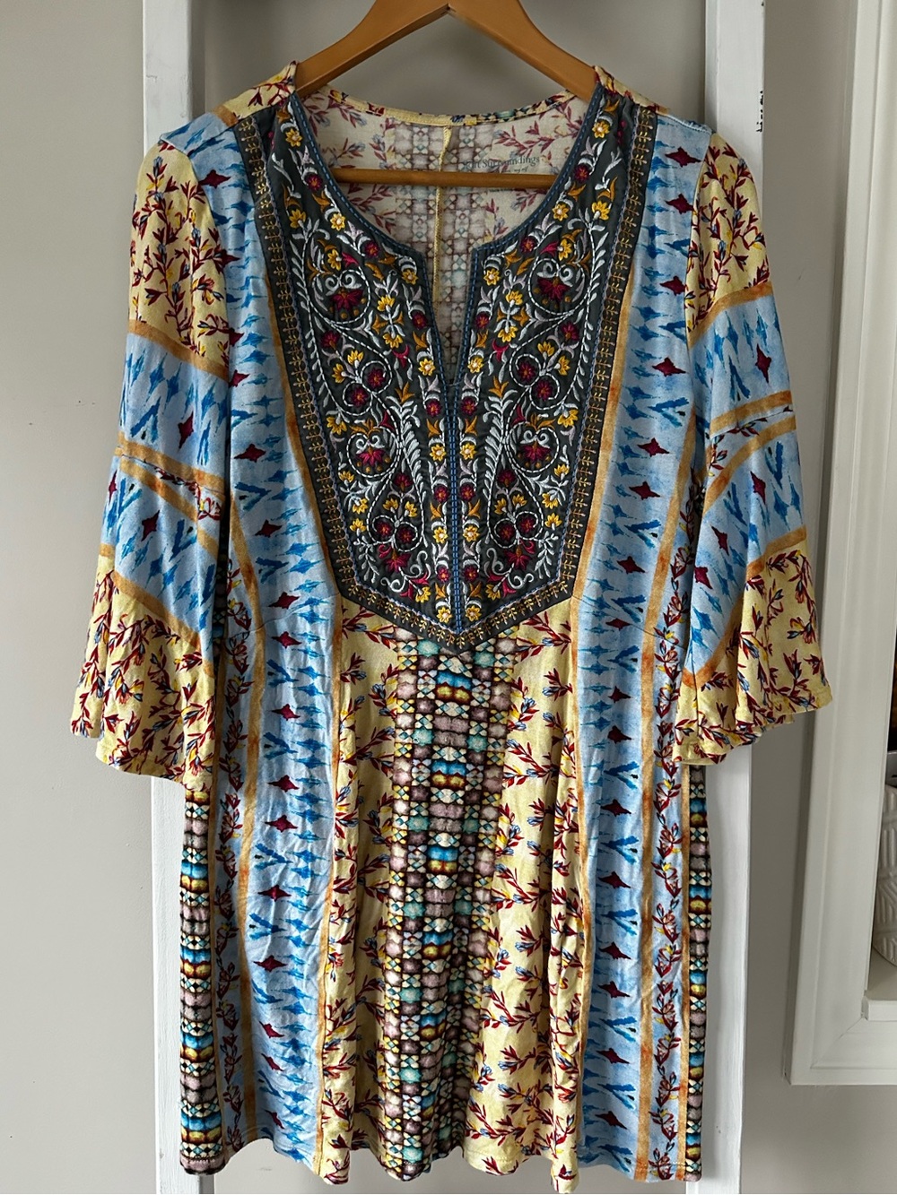 Soft Surroundings Fifi Embroidered Tunic Top